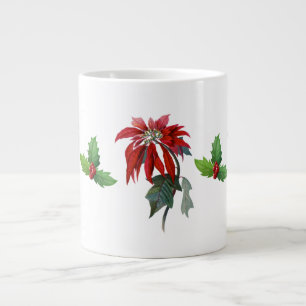 Caneca De Café Grande Natal Poinsettias Bone China Mug