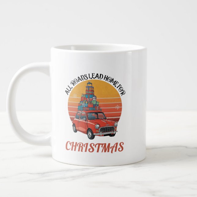 Caneca De Café Grande Natal Retro (Esquerda)