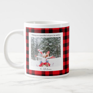 Caneca De Café Grande Natal Verde Vermelho Xadrez Monograma 2 Foto Chris