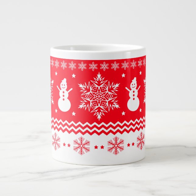 Caneca De Café Grande Natal vermelho e branco (Frente)
