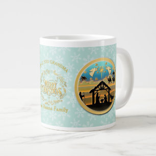 Caneca De Café Grande Natividade de Natal e Amo Você Vovó