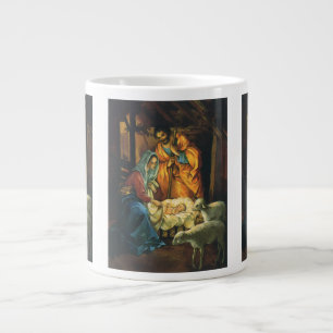 Caneca De Café Grande Natividade dos natais vintages, Jesus dos Bebês em