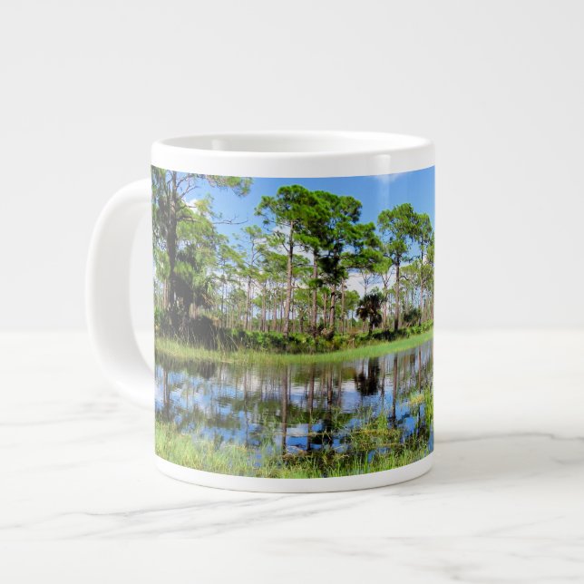 Caneca De Café Grande Natureza Reflete Mug Jumbo (Frente Esquerda)