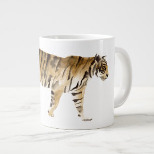 Caneca De Café Grande Navegação por Tigre de Aquarela