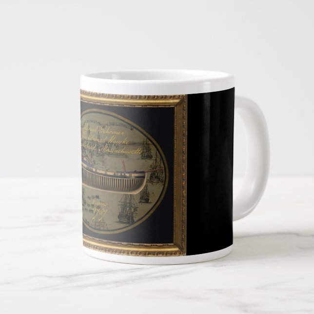 Caneca De Café Grande Navio Colonial Americano Sir Edward Hawke (Frente Esquerda)