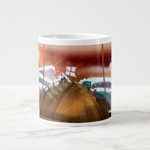 Caneca De Café Grande Navio de Tempestade no Oceano Atlântico