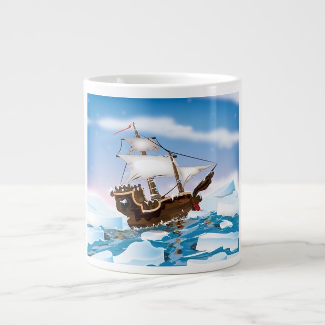 Caneca De Café Grande Navio Quebra-Gelo (Frente)