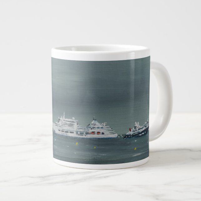 Caneca De Café Grande Navios e barcos em Cannes 2014 (Frente Esquerda)