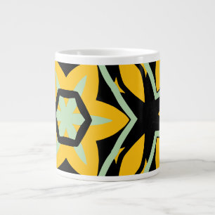 Caneca De Café Grande Negrito Moderno verde preto amarelo