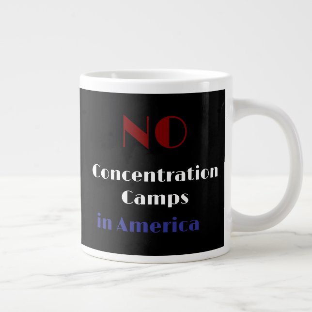 Caneca De Café Grande Nenhum campo de concentração na América (Direita)