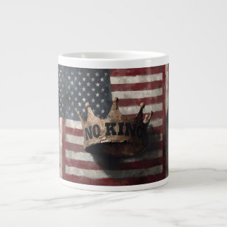 Caneca De Café Grande Nenhum Rei – Coroa Angustiada com Bandeira America