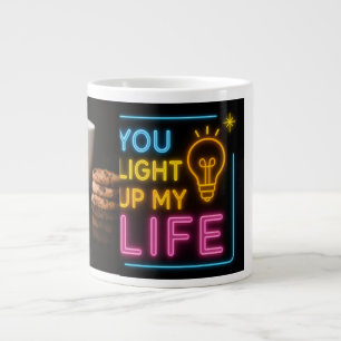 Caneca De Café Grande Neon Coffee Vibes Típica brilhante Tampão Preto