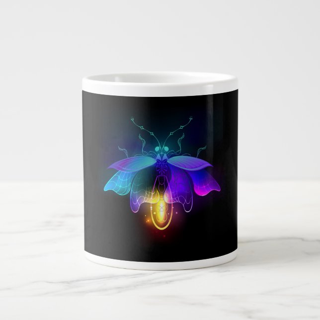 Caneca De Café Grande Neon Firefly a preto (Frente)