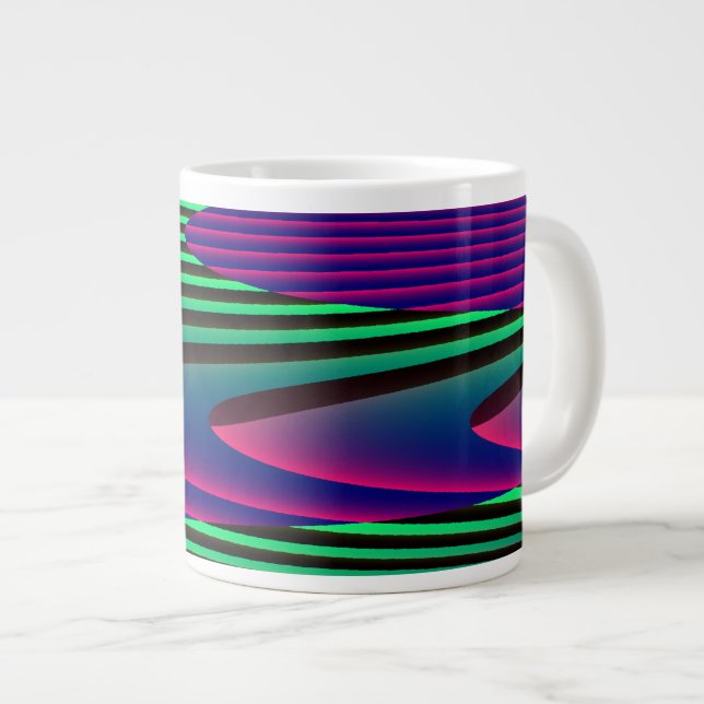 Caneca De Café Grande Neon Seas Mug (Frente Esquerda)
