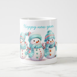 Caneca De Café Grande Neve Azul Frosty Sky