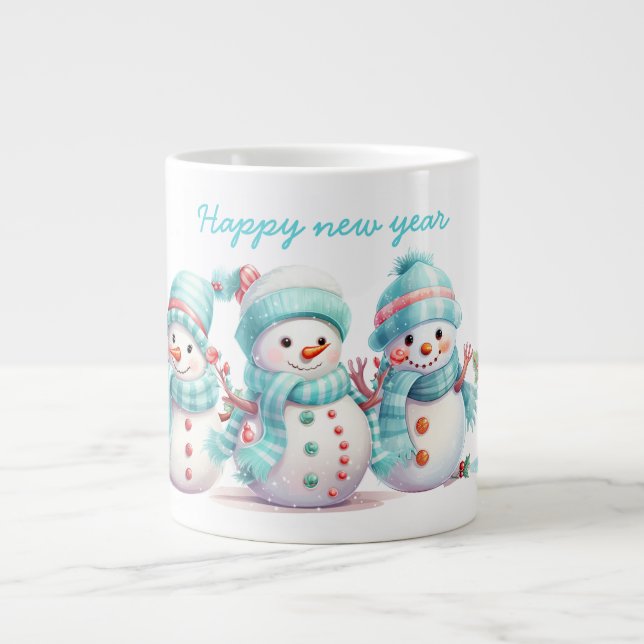 Caneca De Café Grande Neve Azul Frosty Sky (Frente)
