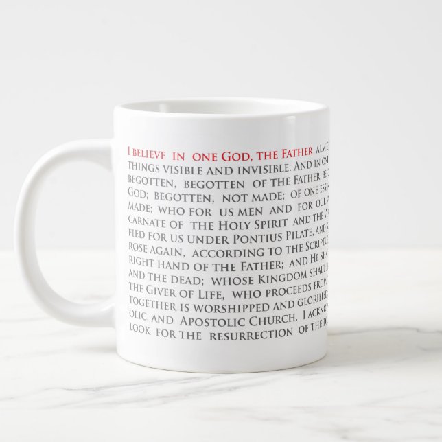 Caneca De Café Grande Nicene Creed Jumbo Mug 20oz (Esquerda)