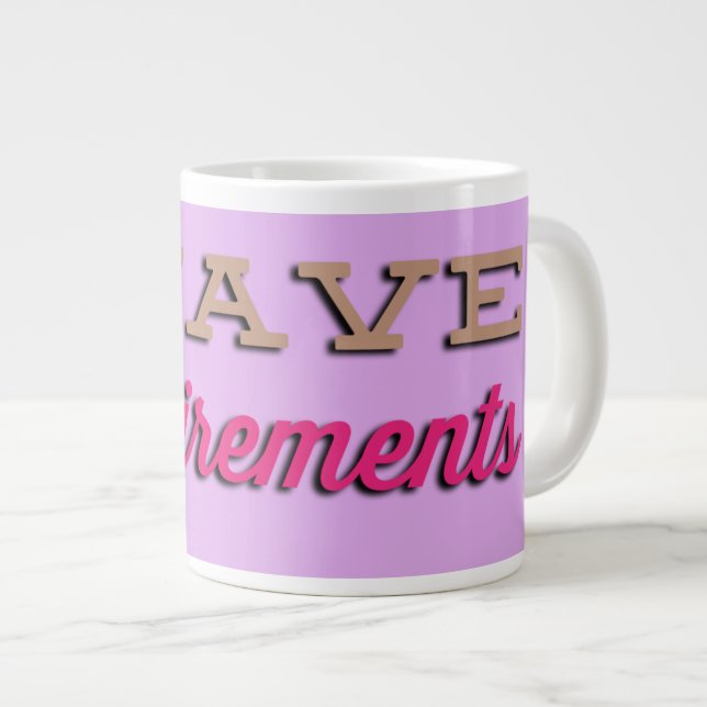 Caneca De Café Grande NiCK DAViD - Requisitos Jumbo Mug (Frente Esquerda)