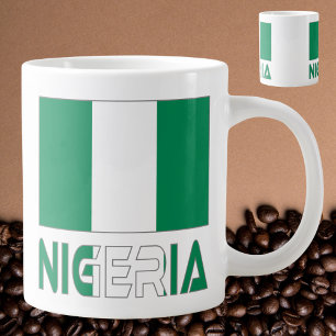 Caneca De Café Grande Nigéria com a bandeira da Nigéria