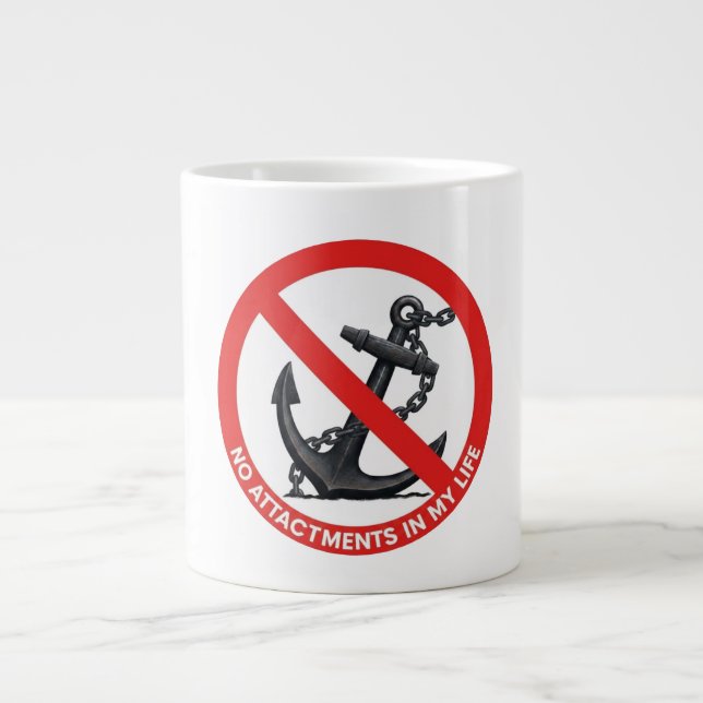 Caneca De Café Grande No attachments in my life (Frente)