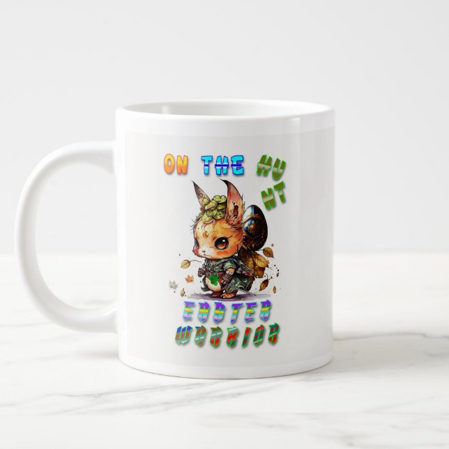 Caneca De Café Grande No Guerreiro da Páscoa de Caça (Esquerda)