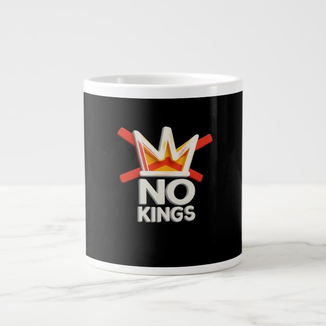 Caneca De Café Grande No Kings Anti Minimal Clean Design (Frente)