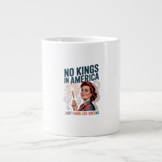 Caneca De Café Grande No Kings In America Fabulous Queens Pride 2025 Des