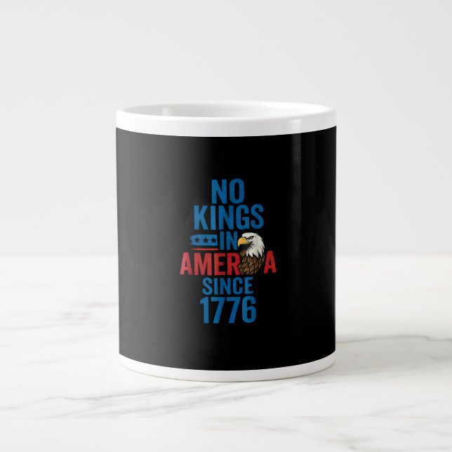 Caneca De Café Grande No Kings In America Since 1776 Shirt No Kings Men  (Frente)