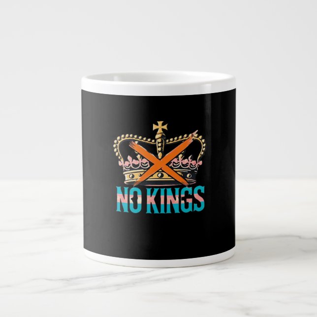 Caneca De Café Grande No Kings No Oligarchs  (Frente)