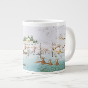 Caneca De Café Grande No Lago Congelado de 1987