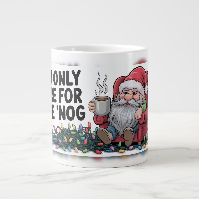 Caneca De Café Grande "Nog Only Santa" (Frente)
