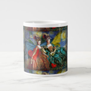 Caneca De Café Grande Noite Estrelada Donzelas Rococó Asas de Borboleta