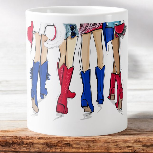 Caneca De Café Grande Nome das Damas do Texas Fashion Cowboy Boots (Criador carregado)