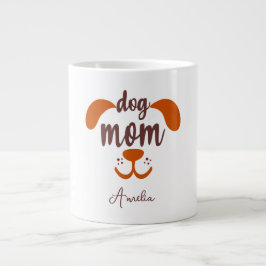 Caneca De Café Grande Nome de script personalizado engraçado da mamãe do