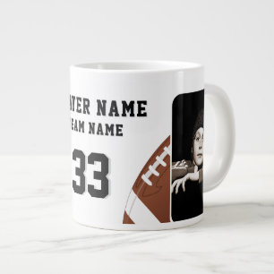 Caneca De Café Grande Nome do Jogador de Futebol Número Equipe 2 Fotos