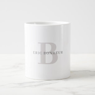 Caneca De Café Grande Nome e Monograma Moderno e Elegante