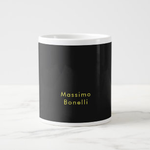 Caneca De Café Grande Nome Especial Preto Simples Elegante Único