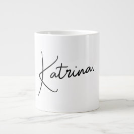 Caneca De Café Grande Nome manuscrito minimalista moderno 20oz Jumbo