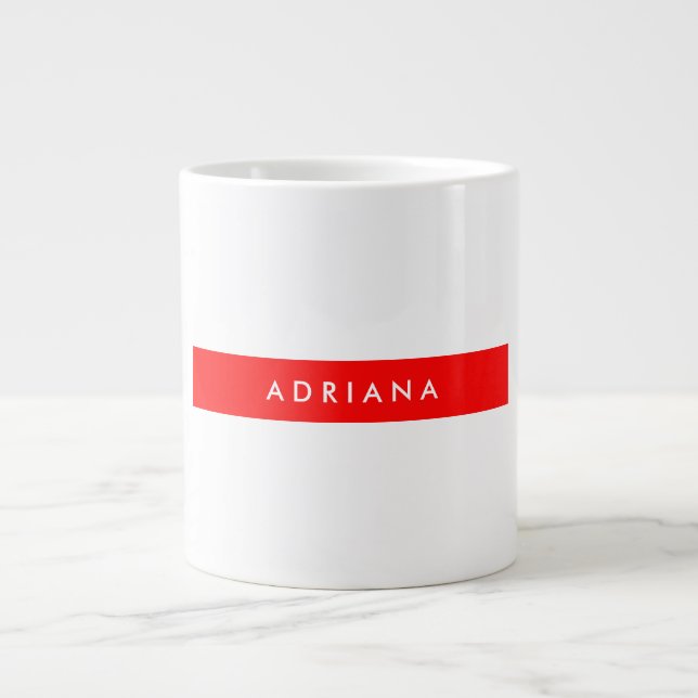 Caneca De Café Grande Nome Mínimo Branco Simples (Frente)