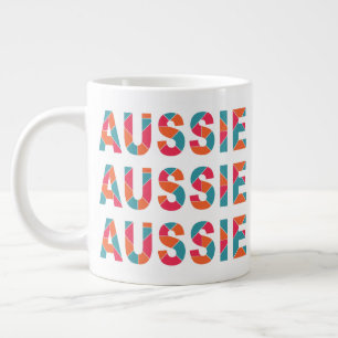 Caneca De Café Grande Nome personalizado AUSSIE colorido jumbo mug
