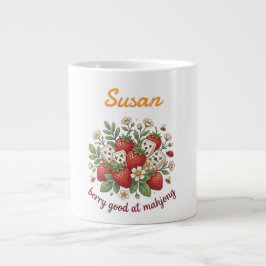 Caneca De Café Grande Nome Personalizado Berry Good at Mahjong Retro 