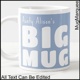 Caneca De Café Grande Nome personalizado Big Mug Blue C410 Novidade engr