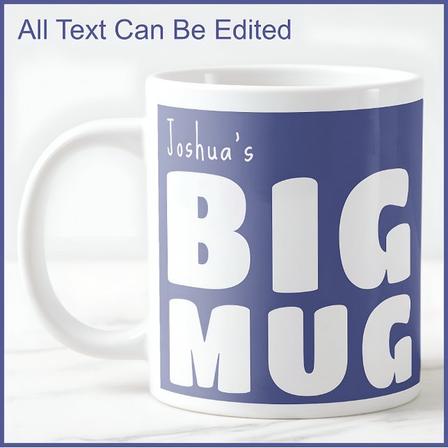 Caneca De Café Grande Nome personalizado Big Mug Blue C49 Novidade engra (Criador carregado)