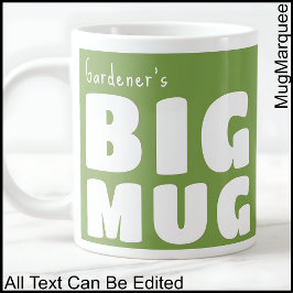 Caneca De Café Grande Nome personalizado Big Mug Green C111 Novidade eng