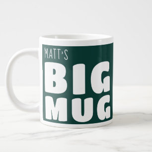 Caneca De Café Grande Nome Personalizado Big Mug Na Novidade Verde Do Di