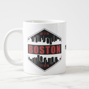 Caneca De Café Grande Nome Personalizado Boston Massachusetts