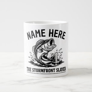 Caneca De Café Grande Nome Personalizado Clássico Tempestade de Pesca de
