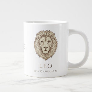 Caneca De Café Grande Nome Personalizado de Leão & Data de Nascimento
