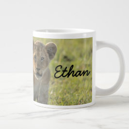 Caneca De Café Grande Nome Personalizado do Cub Lion Seriamente