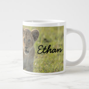 Caneca De Café Grande Nome Personalizado do Cub Lion Seriamente